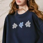Floral-Motif Crewneck Sweatshirt