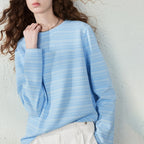 Textured Striped Long-Sleeve Top