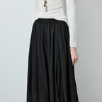 Elastic-Waist Draped Wide-Leg Pants