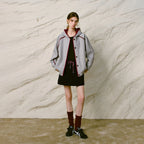 Contrast-Trim Button-Front Hoodie