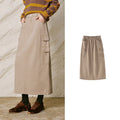 Back-Slit A-Line Skirt