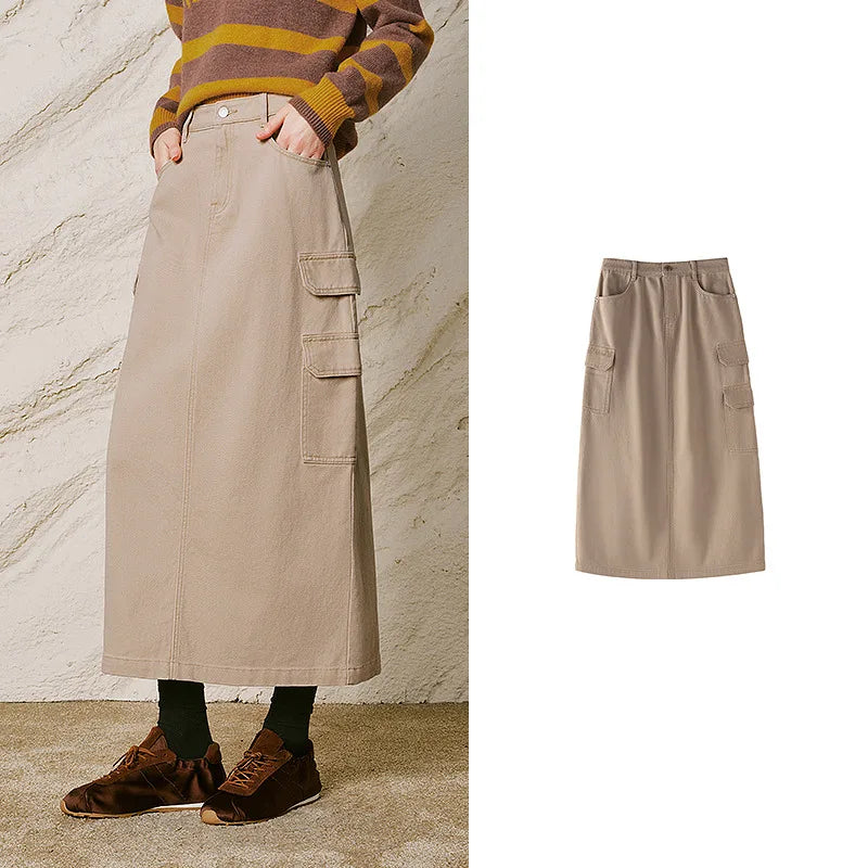 Back-Slit A-Line Skirt