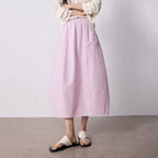 Elastic-Waist Bubble Midi Skirt