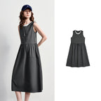 Sleeveless Gathered-Waist Midi Dress