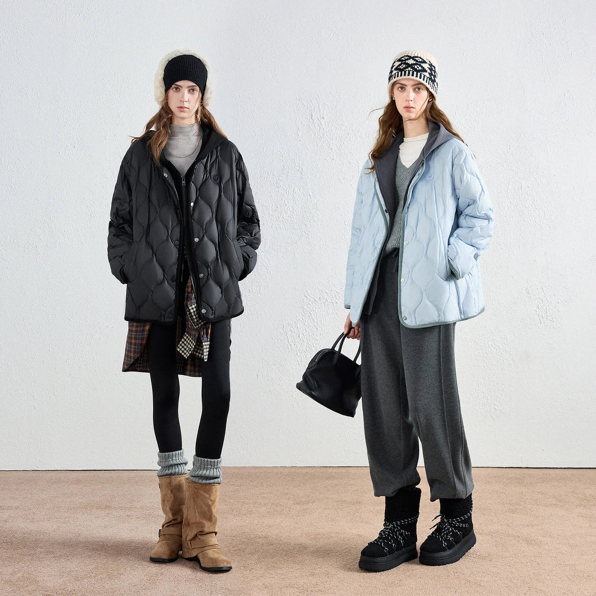 Contrast-Trim Quilted Jacket