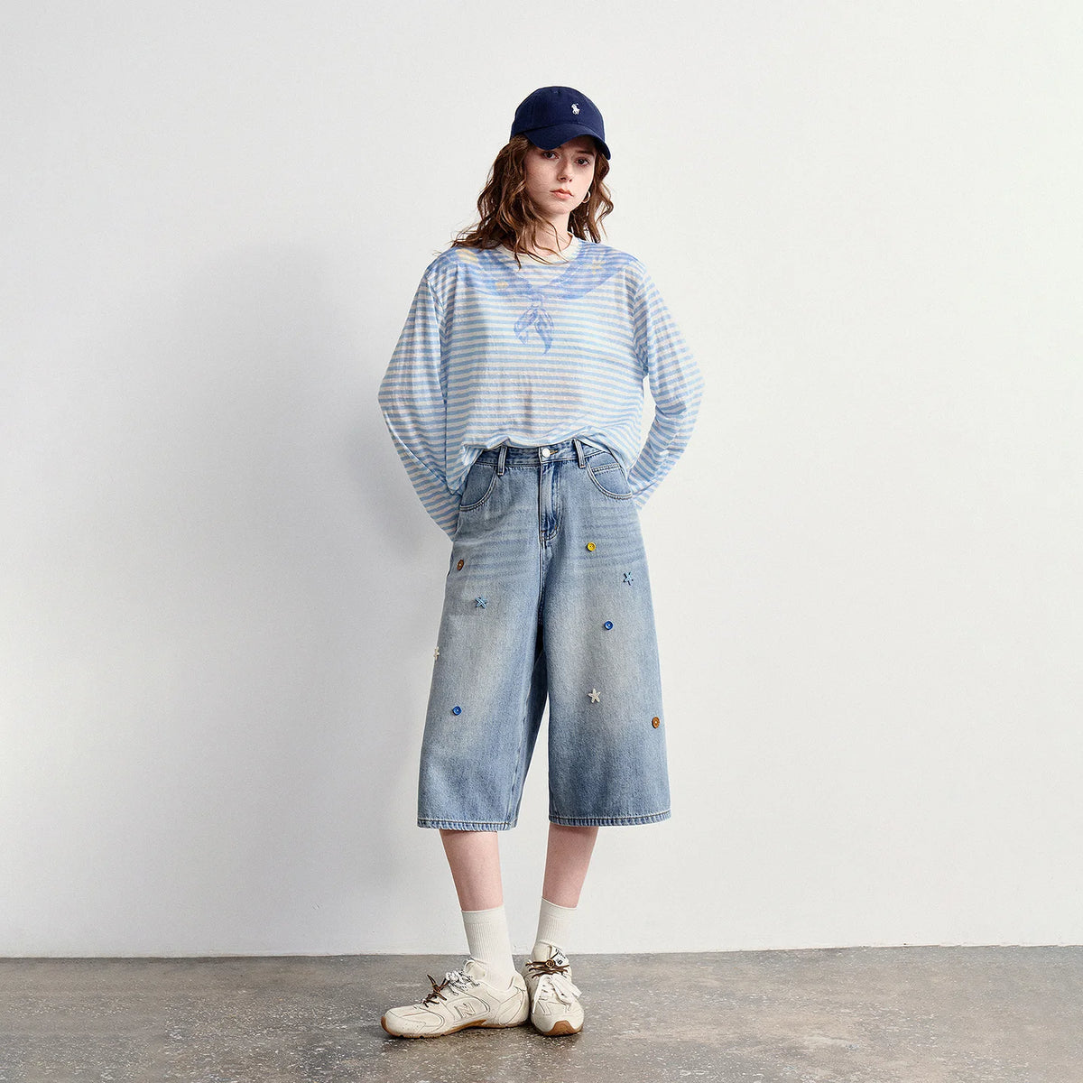Relaxed Striped Long-Sleeve Tee