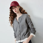 Lace-Trim Cropped Knit Cardigan