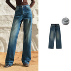 Straight-Leg Washed Jeans