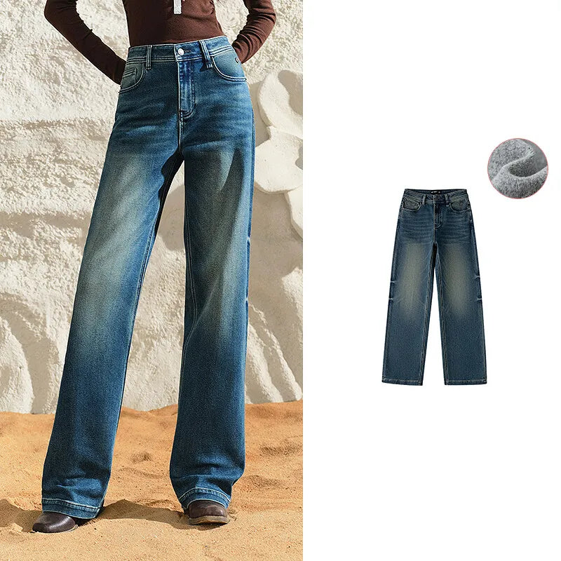 Straight-Leg Washed Jeans