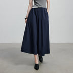 Elastic-Waist Cropped Wide-Leg Pants
