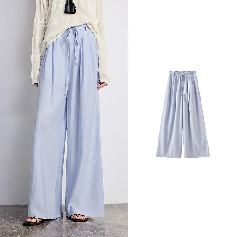 Drawstring Wide-Leg Pants