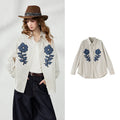Floral Patch Striped Shirt
