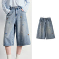 Embellished Cropped Wide-Leg Jeans