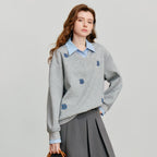 Floral-Detail Layered-Look Sweatshirt