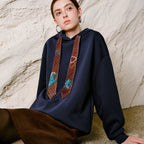 Motif-Tie Hooded Sweatshirt
