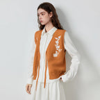 Floral Tie-Front Knit Vest