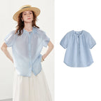 V-Neck Puff-Sleeve Blouse