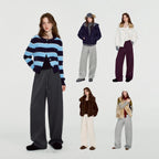 Seam-Detail Wide-Leg Sweatpants