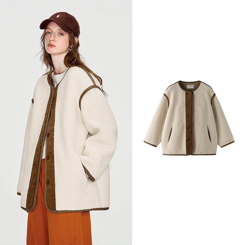 Contrast-Edge Textured Jacket