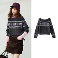 Fair Isle Off-Shoulder Knit Top