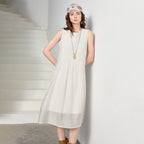 Sleeveless Gathered Midi Dress
