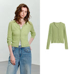 Ribbed V-Neck Cardigan