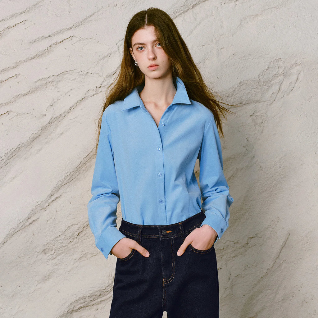 Seam-Detail Collared Shirt