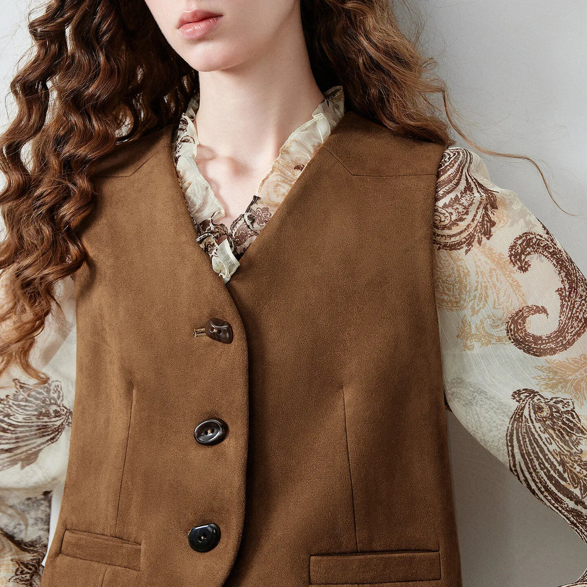 Cropped Button-Up Waistcoat
