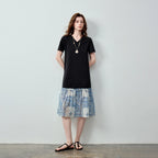 V-Neck Ruffle-Hem T-Shirt Dress