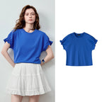 Ruffle-Cuff Relaxed Tee
