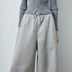 Drawstring Curved-Leg Pants