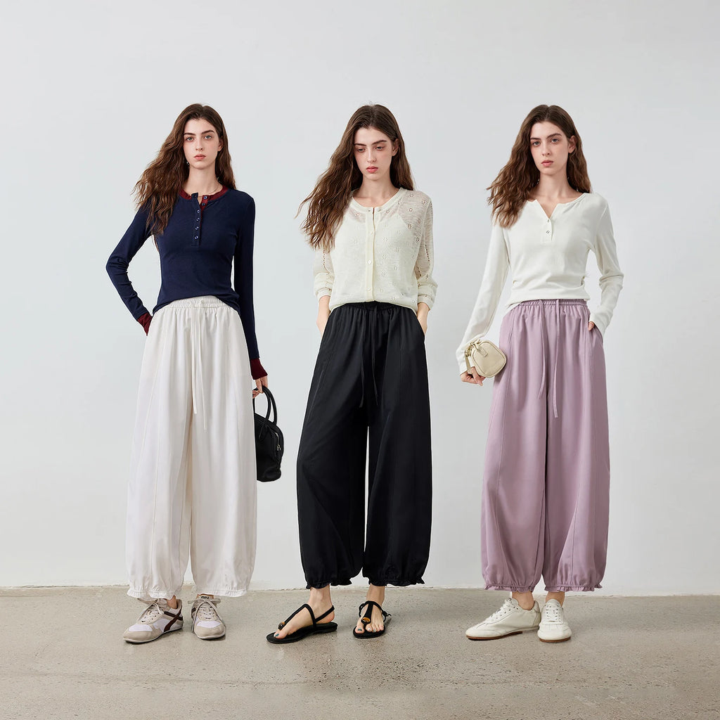Gathered-Hem Balloon Pants