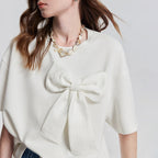 Bow-Detail Relaxed Crewneck Tee