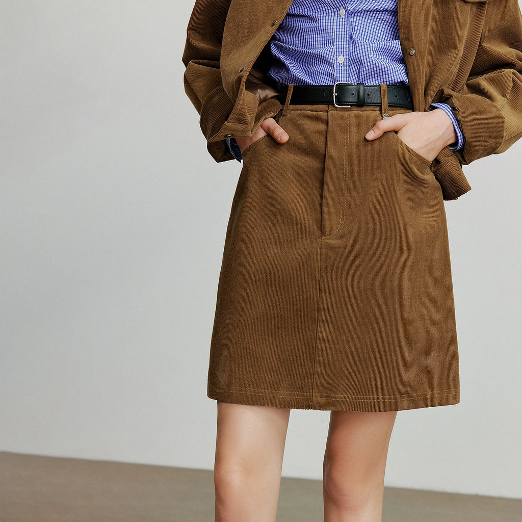 Textured A-Line Mini Skirt