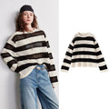 Striped Open-Knit Sweater