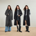 Hooded Zip-Front Longline Coat
