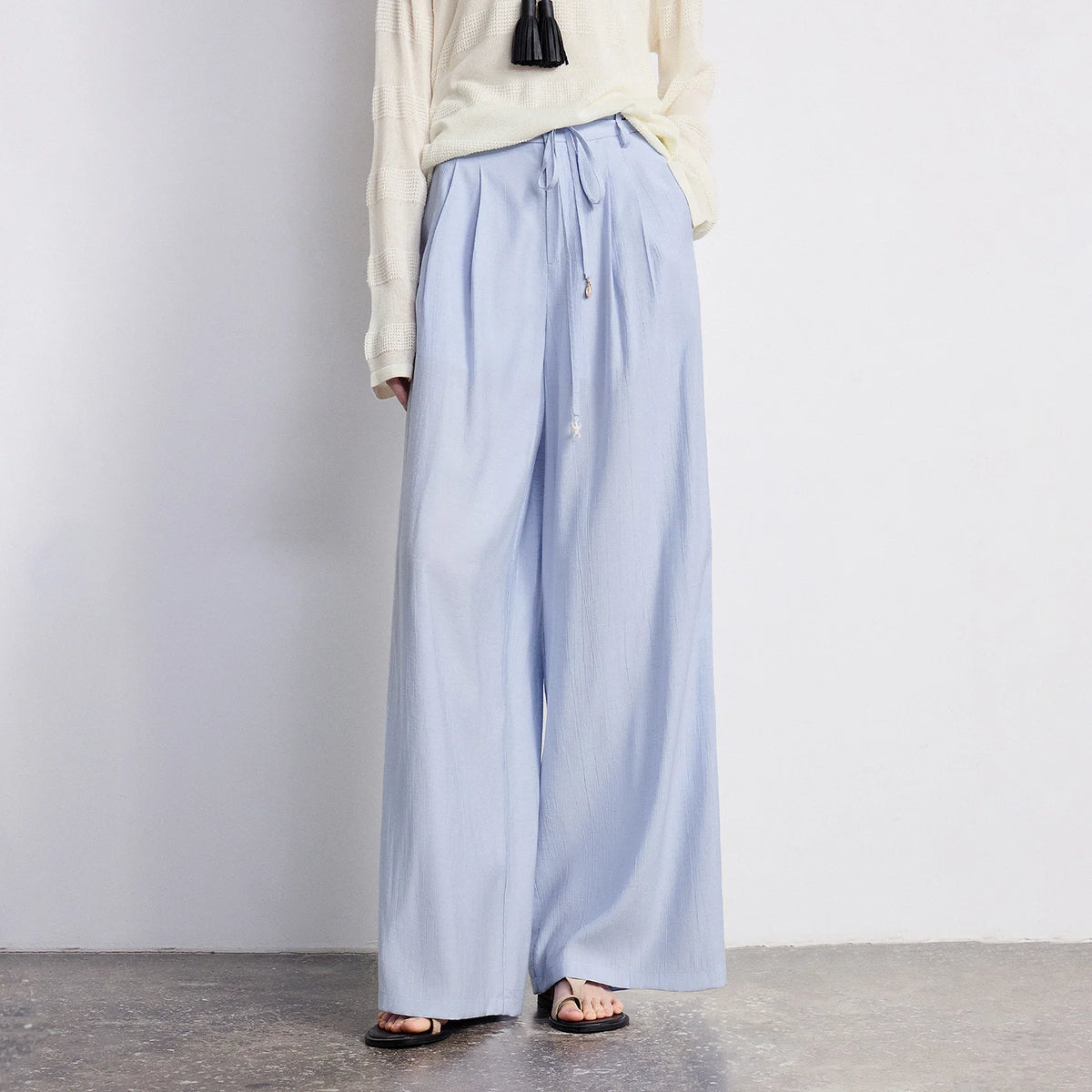Drawstring Wide-Leg Pants