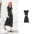 Draped Top and Midi Skirt Set