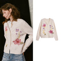 Floral-Motif Knit Cardigan