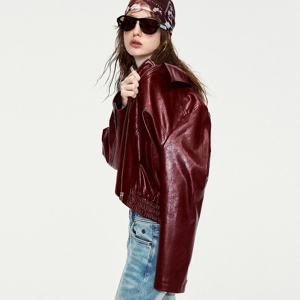 Glossy Zip-Front Jacket