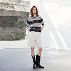 Textured Striped Knit Tee