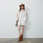 Buttoned Vest and Shorts Set