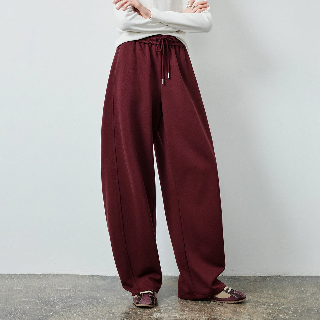 Drawstring Curved-Leg Pants