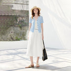 Short-Sleeve Knit Cardigan