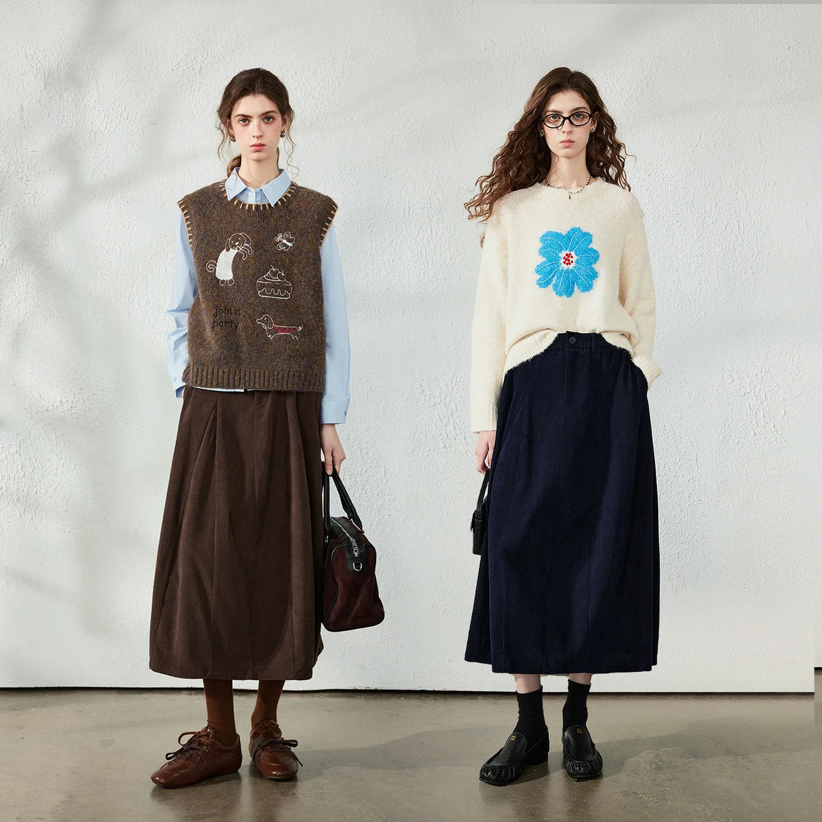 Gathered A-Line Midi Skirt