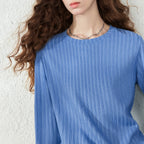 Ribbed Long-Sleeve Crewneck Top