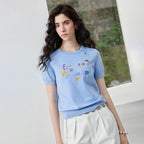 Floral Slogan Knit Tee
