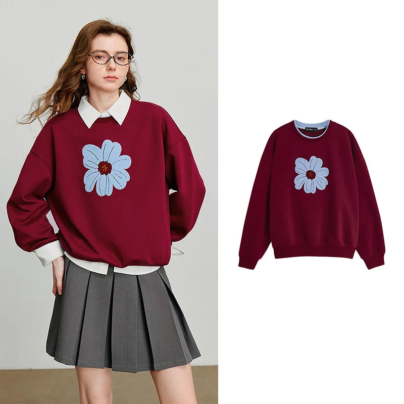 Flower Graphic Crewneck Sweatshirt