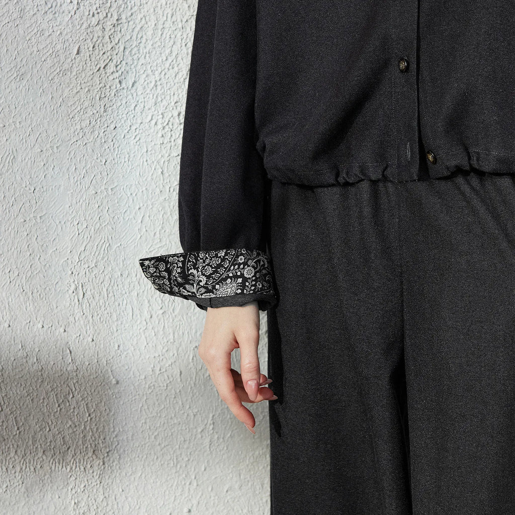 Lace-Cuff Jacket and Pants Set
