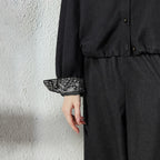 Lace-Cuff Jacket and Pants Set